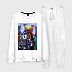 Костюм хлопковый мужской Subnautica морские чудовища, цвет: белый