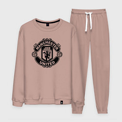 Костюм хлопковый мужской Manchester United black, цвет: пыльно-розовый