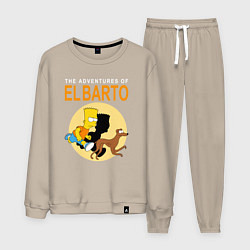Костюм хлопковый мужской Adventures of El Barto, цвет: миндальный