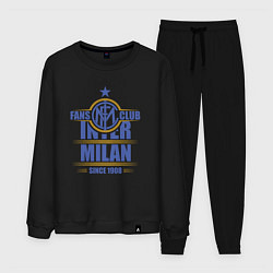 Костюм хлопковый мужской Inter Milan fans club, цвет: черный
