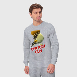 Костюм хлопковый мужской Chicken Gun logo, цвет: меланж — фото 2