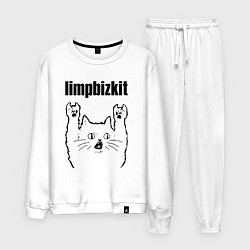 Костюм хлопковый мужской Limp Bizkit - rock cat, цвет: белый