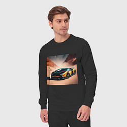 Костюм хлопковый мужской Lamborghini Aventador, цвет: черный — фото 2