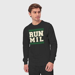 Костюм хлопковый мужской Run Milwaukee Bucks, цвет: черный — фото 2