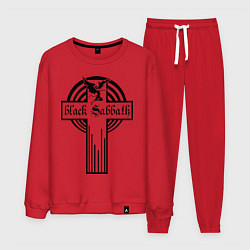 Костюм хлопковый мужской Black Sabbath Cross, цвет: красный