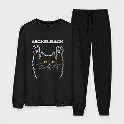 Костюм хлопковый мужской Nickelback rock cat, цвет: черный