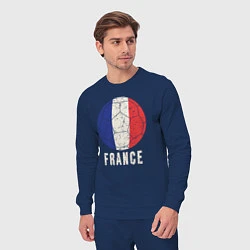 Костюм хлопковый мужской Футбол Франции, цвет: тёмно-синий — фото 2