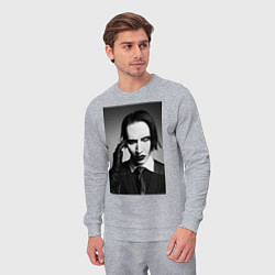 Костюм хлопковый мужской Marilyn Manson looks at you, цвет: меланж — фото 2