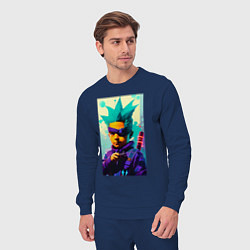 Костюм хлопковый мужской Bart Simpson - cyberpunk - neural network, цвет: тёмно-синий — фото 2
