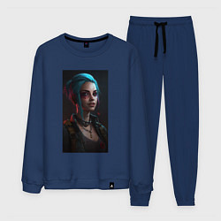 Костюм хлопковый мужской Jinx League of Legends, цвет: тёмно-синий