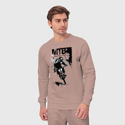 Костюм хлопковый мужской Mountain bike - extreme, цвет: пыльно-розовый — фото 2