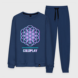Костюм хлопковый мужской Coldplay glitch rock, цвет: тёмно-синий