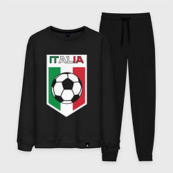 Костюм хлопковый мужской Футбол Италии, цвет: черный