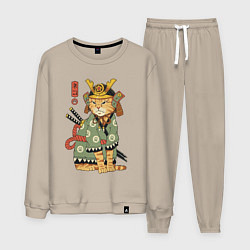 Костюм хлопковый мужской Samurai battle cat, цвет: миндальный