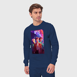 Костюм хлопковый мужской Bts anime style, цвет: тёмно-синий — фото 2