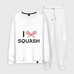Костюм хлопковый мужской I Love Squash, цвет: белый