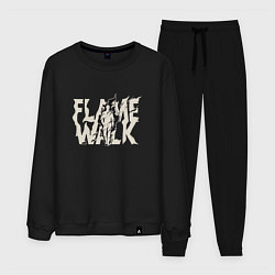 Костюм хлопковый мужской Flame walk, цвет: черный