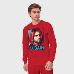 Костюм хлопковый мужской Nirvana - Kurt Cobain, цвет: красный — фото 2