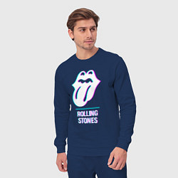 Костюм хлопковый мужской Rolling Stones glitch rock, цвет: тёмно-синий — фото 2