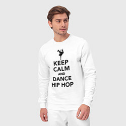 Костюм хлопковый мужской Keep calm and dance hip hop, цвет: белый — фото 2