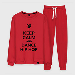 Костюм хлопковый мужской Keep calm and dance hip hop, цвет: красный