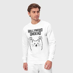 Костюм хлопковый мужской Hollywood Undead - rock cat, цвет: белый — фото 2