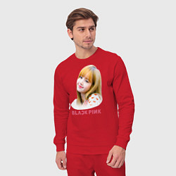 Костюм хлопковый мужской Lisa Blackpink, цвет: красный — фото 2