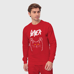 Костюм хлопковый мужской Slayer rock cat, цвет: красный — фото 2