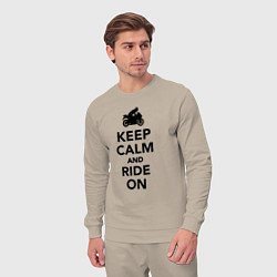 Костюм хлопковый мужской Keep calm and ride on, цвет: миндальный — фото 2