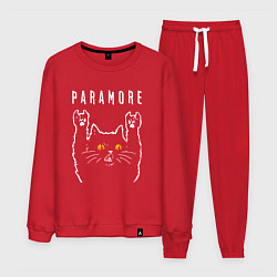 Костюм хлопковый мужской Paramore rock cat, цвет: красный