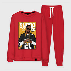 Костюм хлопковый мужской Snoop dogg с цепями, цвет: красный