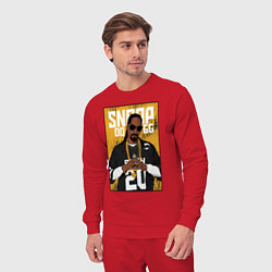 Костюм хлопковый мужской Snoop dogg с цепями, цвет: красный — фото 2