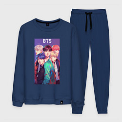 Костюм хлопковый мужской Anime BTS style, цвет: тёмно-синий