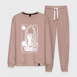 Костюм хлопковый мужской Bring Me the Horizon girl, цвет: пыльно-розовый