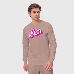 Костюм хлопковый мужской Логотип розовый Кен, цвет: пыльно-розовый — фото 2
