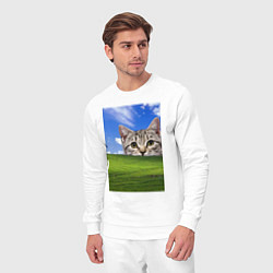 Костюм хлопковый мужской Кот и безмятежность в Windows XP, цвет: белый — фото 2