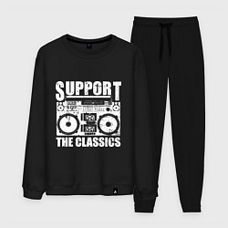 Костюм хлопковый мужской Support the classic, цвет: черный