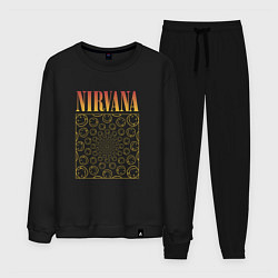 Костюм хлопковый мужской Nirvana лого, цвет: черный
