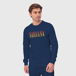 Костюм хлопковый мужской Nirvana logo, цвет: тёмно-синий — фото 2