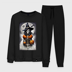 Костюм хлопковый мужской Witch - skeleton - halloween, цвет: черный