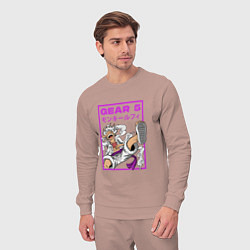 Костюм хлопковый мужской One piece - gear 5 белый, цвет: пыльно-розовый — фото 2