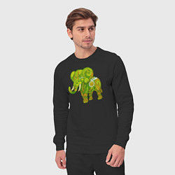 Костюм хлопковый мужской Зелёный слон, цвет: черный — фото 2