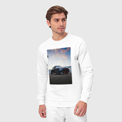 Костюм хлопковый мужской Авто на фоне неба, цвет: белый — фото 2