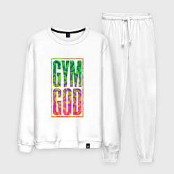 Костюм хлопковый мужской Gym god, цвет: белый
