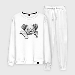 Костюм хлопковый мужской Коала выглядывает, цвет: белый