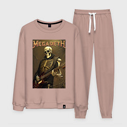 Костюм хлопковый мужской Megadeth - skeleton - heavy metal, цвет: пыльно-розовый