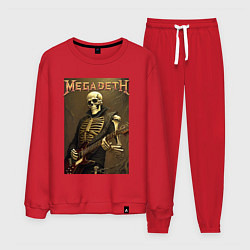 Костюм хлопковый мужской Megadeth - skeleton - heavy metal, цвет: красный