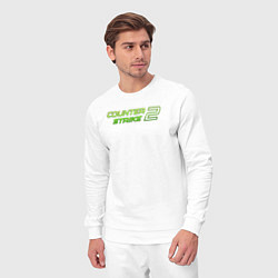 Костюм хлопковый мужской Counter strike 2 green logo, цвет: белый — фото 2