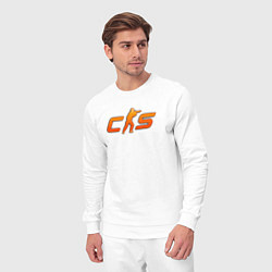 Костюм хлопковый мужской CS 2 orange logo, цвет: белый — фото 2