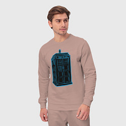 Костюм хлопковый мужской Black tardis, цвет: пыльно-розовый — фото 2